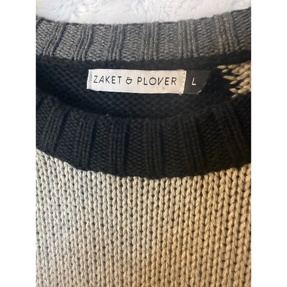 Vintage ALT Grunge Zaket & Plover Knit Sweater Neon Green Black Grey Size L - Picture 3 of 6